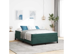 Vidaxl Estrutura Da Cama Verde Escuro 160 X 200 Cm Tecido