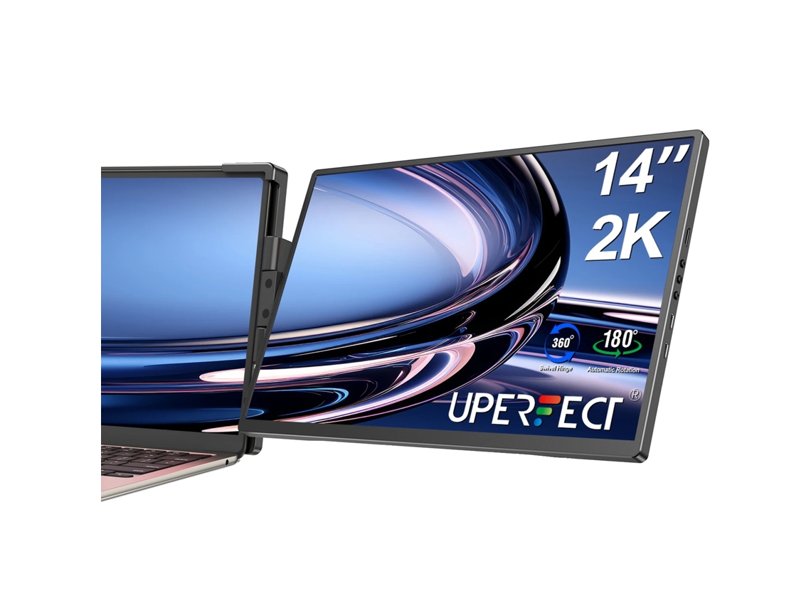Monitor Portátil De 14, Resolução 2240x1400, Design Com Giro De 360°,branco,eu Plug Oem
