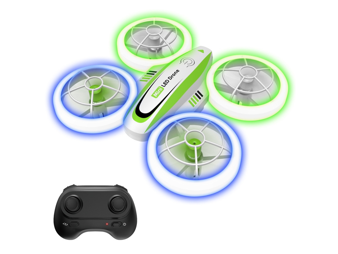 Drone de Controle Remoto de Luzes Coloridas para Crianças Modelo: S3 Duração Da Bateria: 8 Min Verde YIZHOOD