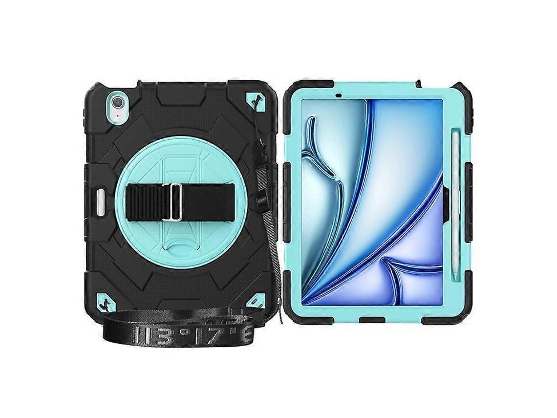 Capa Para Ipad Air 11 (2024) Com Suporte, Alça De Mão, Em Policarbonato E Silicone, E Alça De Ombro.