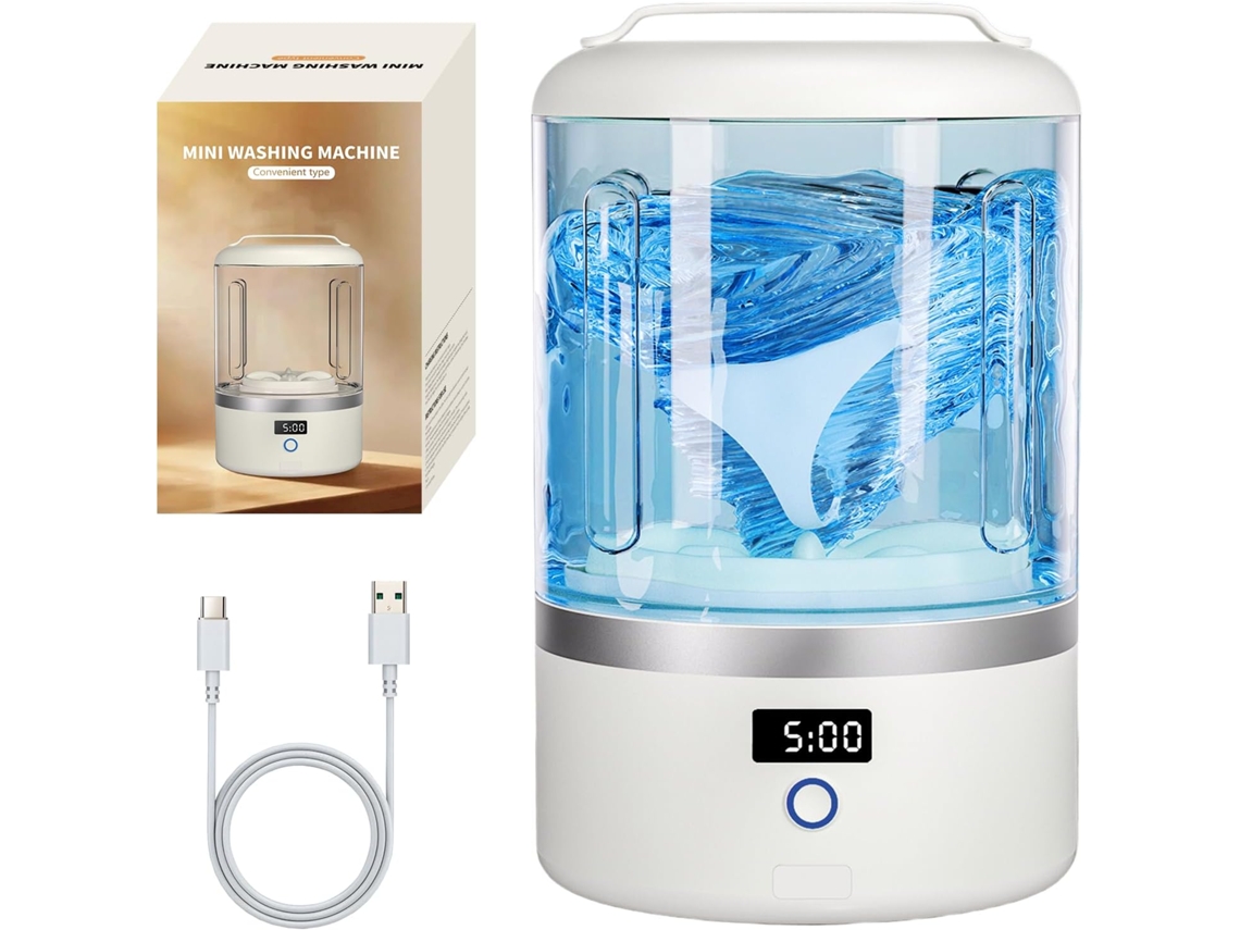 Máquina De Lavar Portátil E Compacta, 1,5l, Lavagem Rápida De 5/15 Minutos Branco Panoona