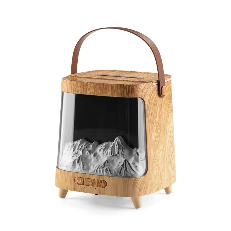 Difusor De Aromas (de Madeira) Com Temporizador De Três Velocidades, Controle Remoto Usb, Spray Automático E Luz Ambiente.