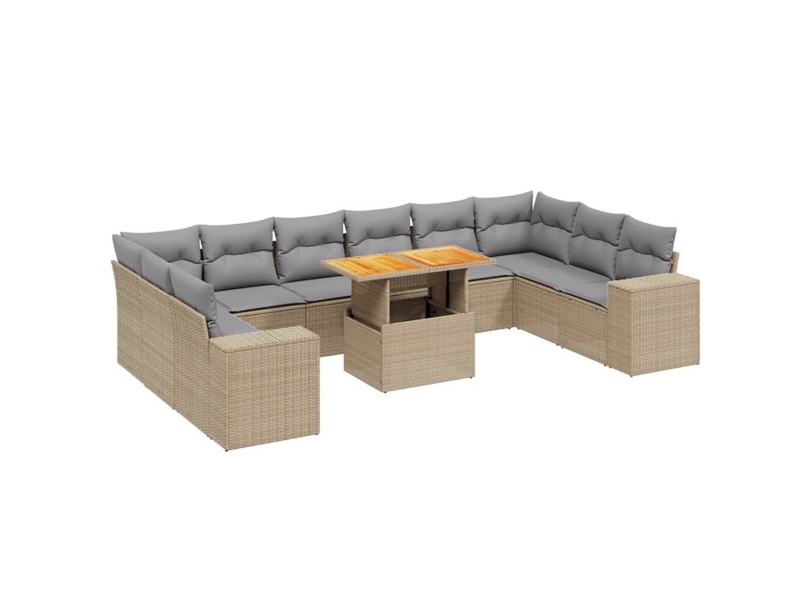 Garden Sofa Set, Garden Sofa Sets Vidaxl Bege Rattan / Vime (n/a)