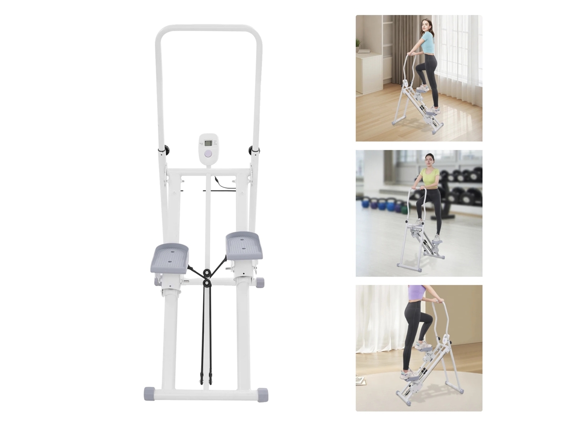 Treinador De Step, Altura Ajustável, Design Dobrável, Display Lcd, Pedais Antiderrapantes, Para Treinamento Em Casa