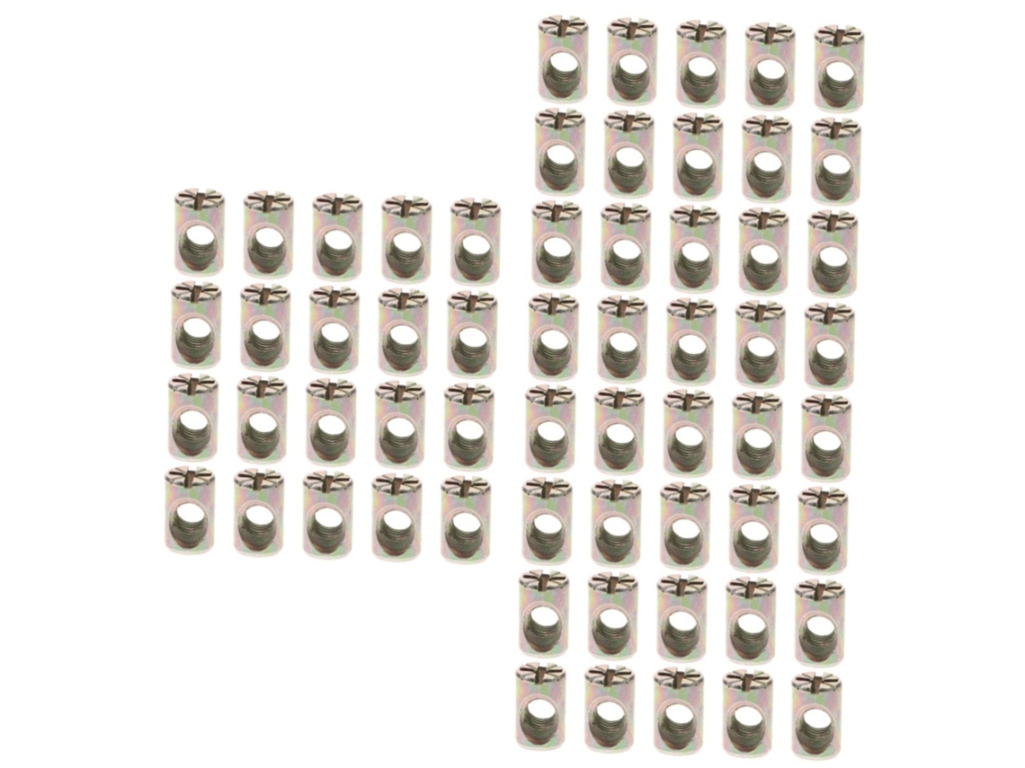 Conjunto De 60 Porcas Cilíndricas Com Mxmm Fenda Para Móveis Porcas Em Liga Zinco