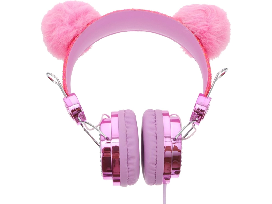 Fones De Com Fio, Modelo Design Rosa Gato, Strass E Para Uso Dc5v. Cor