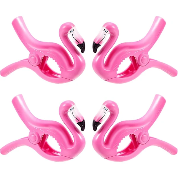 /ea/ Conjunto de 4 Prendedores Toalha Praia, Suportes Portáteis para Cadeira, Ideais para Piscina e Férias BRILVIBERA (estilo Flamingo)
