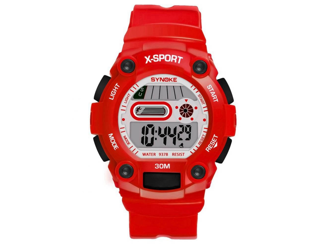 Relógio eletrônico esportivo Synoke Red Youth Fashion para estudantes e crianças.