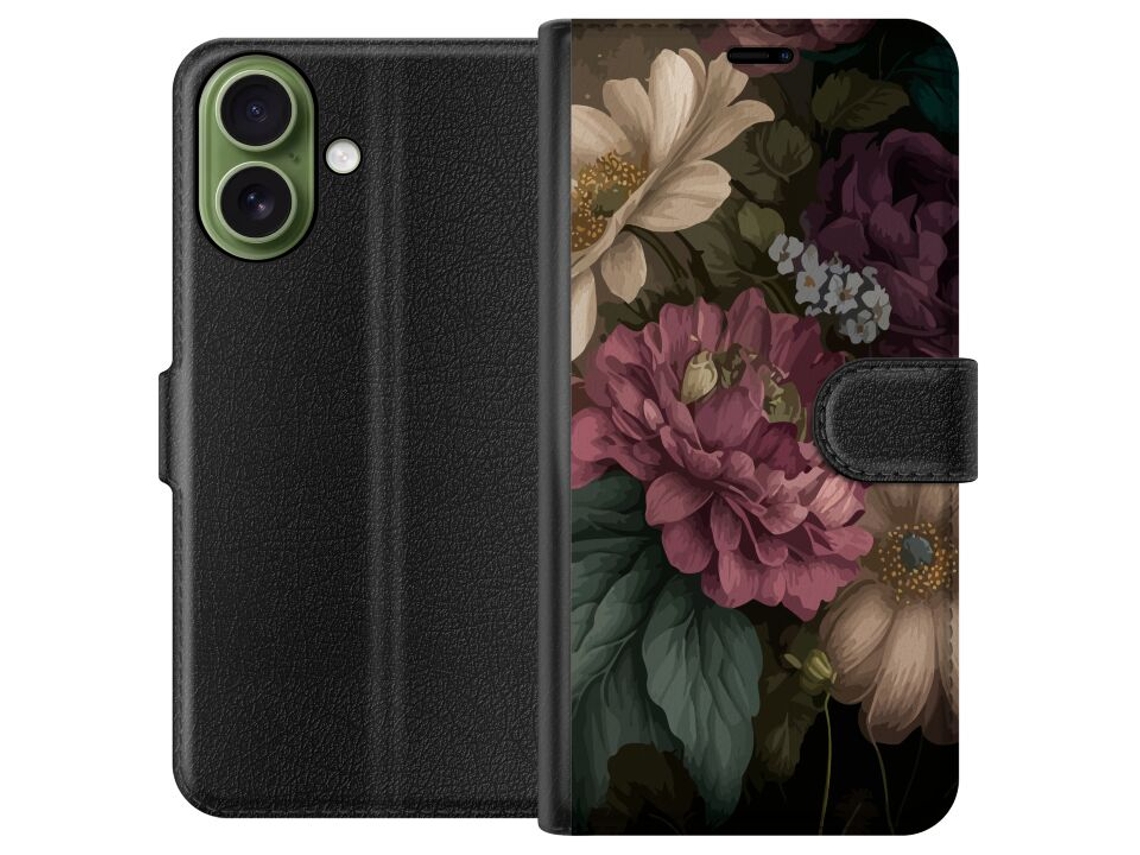 Capa Carteira Compatível Com Apple Iphone 17 Com Estampa Floral.