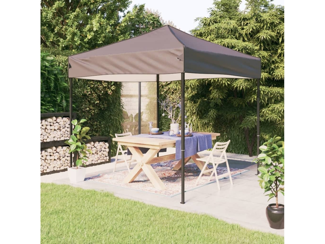 Vidaxl Tenda Para Festas Dobrável 2x2 M Cinzento-acastanhado