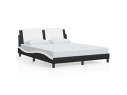 Bed Frame, Bed Frames Vidaxl Branco Couro Artificial (160 X 200 Cm)