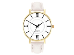 Reloj De Pareja De Cuero Pu Casual Analógico De Cuarzo Con Correa Blanca