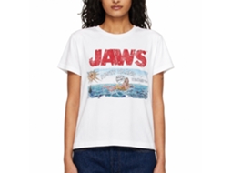 Rockinstone Jaws Movie Island White Adult T-shirt Size:m