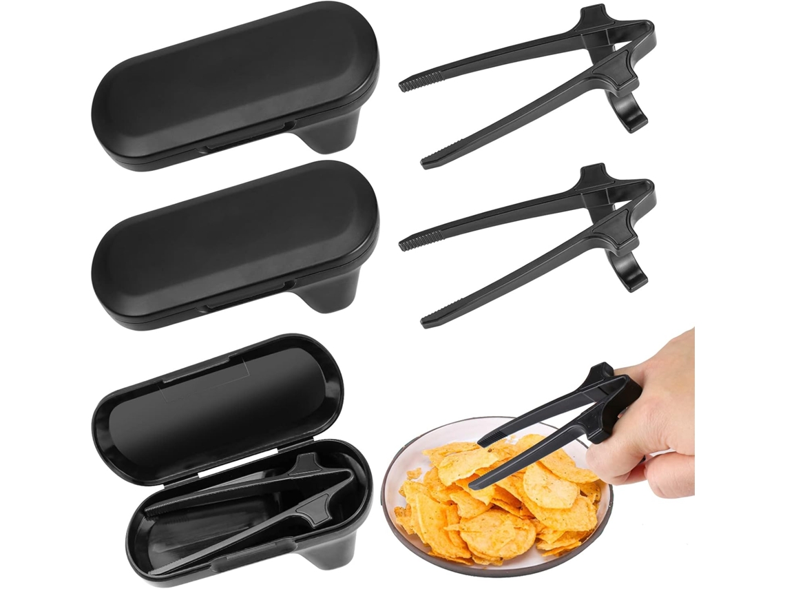 Palitos De Dedo Para Gamers(com Estojo), Palitos Para Petiscos, Palitos Para Petiscos De Mão, Pegador De Petiscos(preto, Pacote Com 3) Tfrf