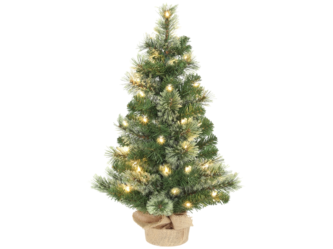 Small Christmas Tree, 60 Cm Tall, With 35 White Led Lights. 68 Thick, Fireproof Branches. Green.
