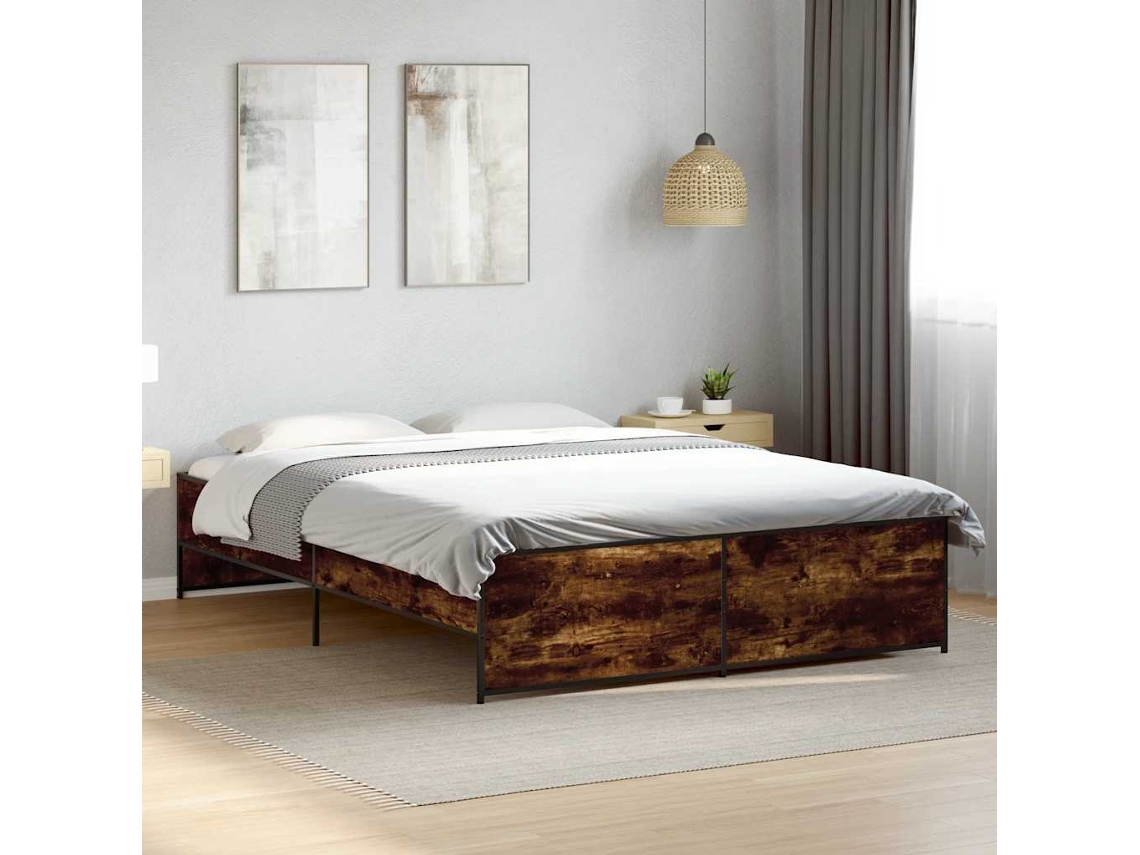 Vidaxl Estrutura De Cama 150x200 Cm Derivados Madeira/metal