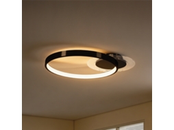 Plafoniera Led Moderna 2 Anelli,30w,temperatura Cor Regolabile,preto BTFORUS