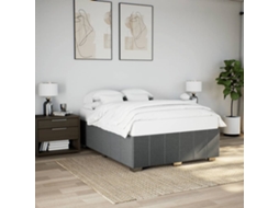 Vidaxl Estrutura De Cama Sem Colchão 140x200 Cm Tecido Cinzento-escuro