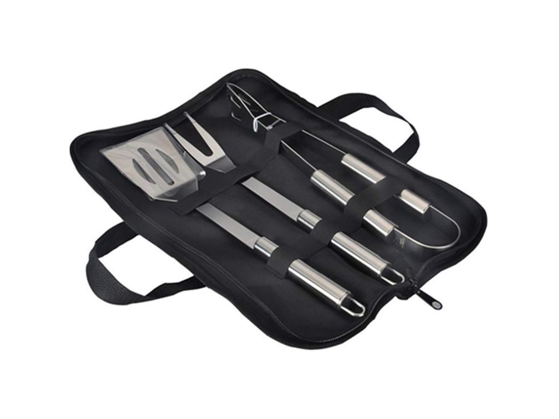 Rebe-set De Ferramentas Para Churrasco De Aço Inoxidável 3 Peças Com Bolsa De Transporte Acessórios Para Churrasqueira
