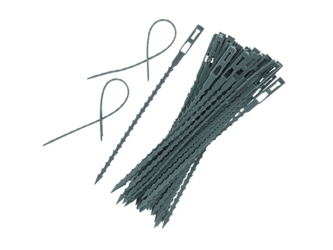 Abraçadeiras Flexíveis para Jardim, Reutilizáveis ​​e Ajustáveis ​​em Formato Espinha de Peixe, Multifuncionais AQUAFORGE (100 Unidades, 17 Cm)