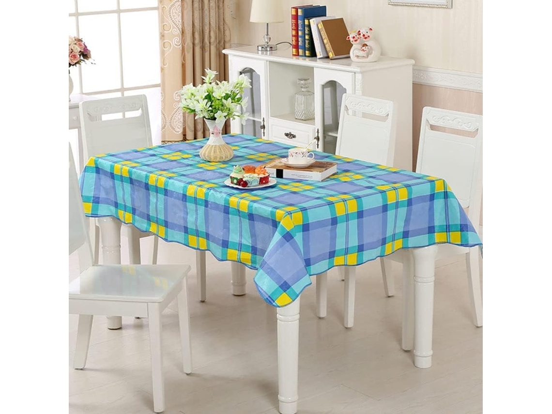 Toalha De Mesa Retangular De Tecido Encerado Dourado.