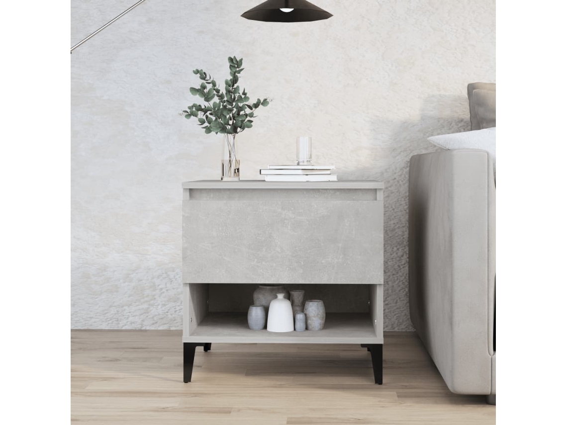 Vidaxl Mesa De Apoio 50x46x50 Cm Derivados De Madeira Cinzento-cimento