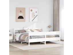 Vidaxl Cama Sem Colchão 180x200 Cm Madeira De Pinho Maciça Branco