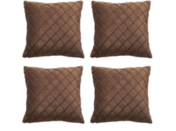 2026 4 Capas de Travesseiro Quadradas de Veludo com Design de Malha, 45x45cm, Decorativas para Casa