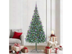 Vidaxl Árvore De Natal Artificial Com 300 Leds Verde 210 Cm Pvc E Aço