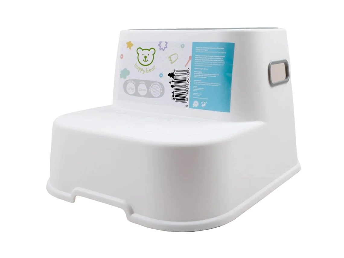 Degrau Infantil Antiderrapante Branco HAPPY BEAR