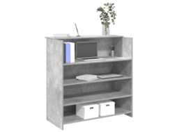 Vidaxl Balcão De Recepção 100x50x103,5 Cm Deriv. Madeira Cinza Cimento