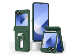 Capa Para Samsung Galaxy Z Flip 8. Rígida Tipo Flip Para Smartphone Em Policarbonato Com Suporte De Anel E Proteção Verde Hexinyigjly