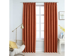 Vidaxl Cortinas Blackout Com Ganchos 2 Pcs 140x175 Cm Ferrugem