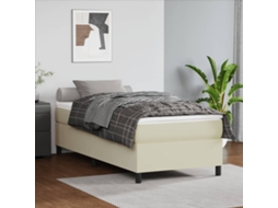 Vidaxl Estrutura De Cama Com Molas 80x200 Cm Couro Artificial Cor Creme