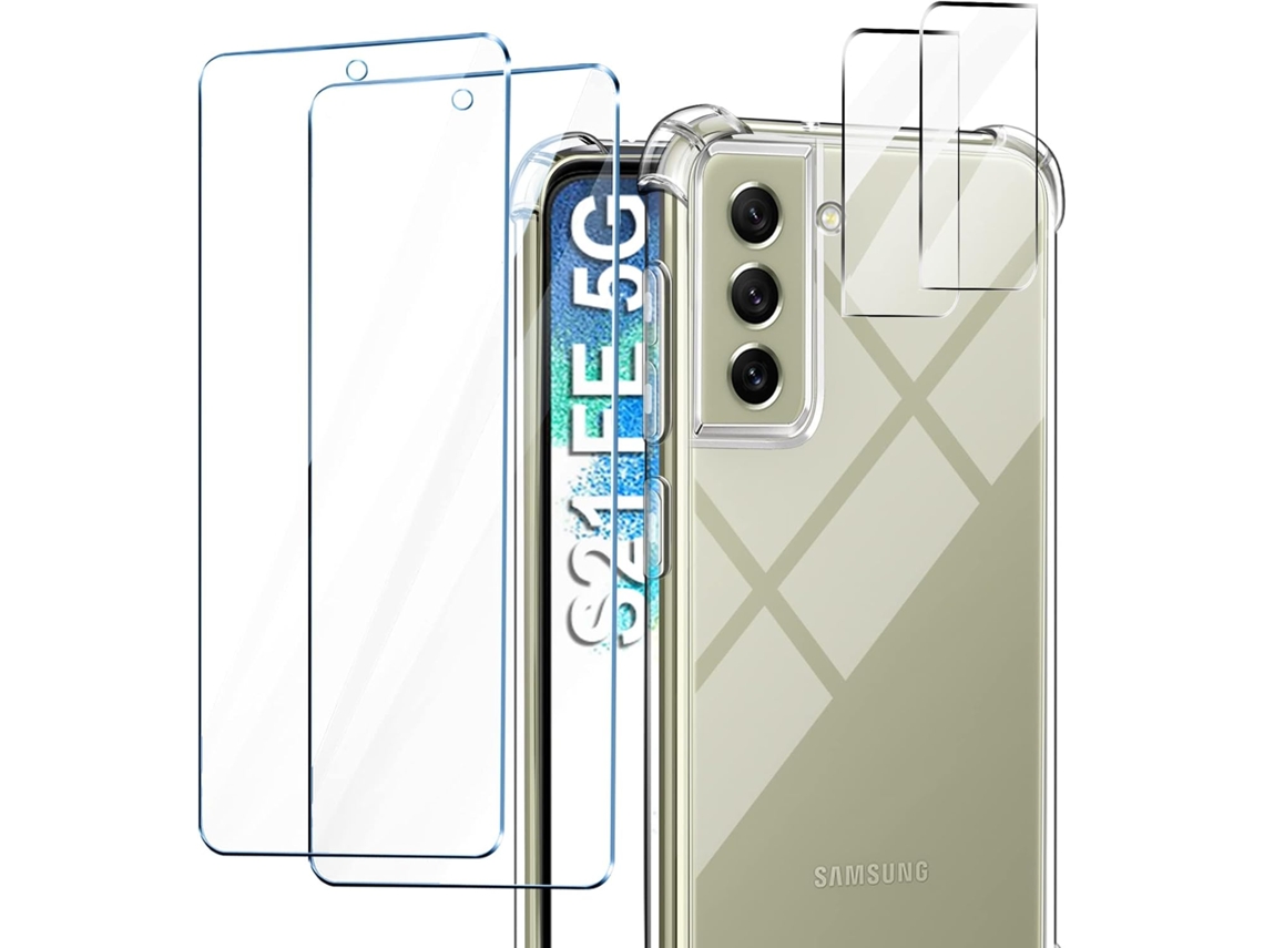 Conjunto de Lentes para Telefone Fe Câmera Airbag para Samsung Galaxy S21 HONGWE. Textura Macia Anti-Choque (2un)
