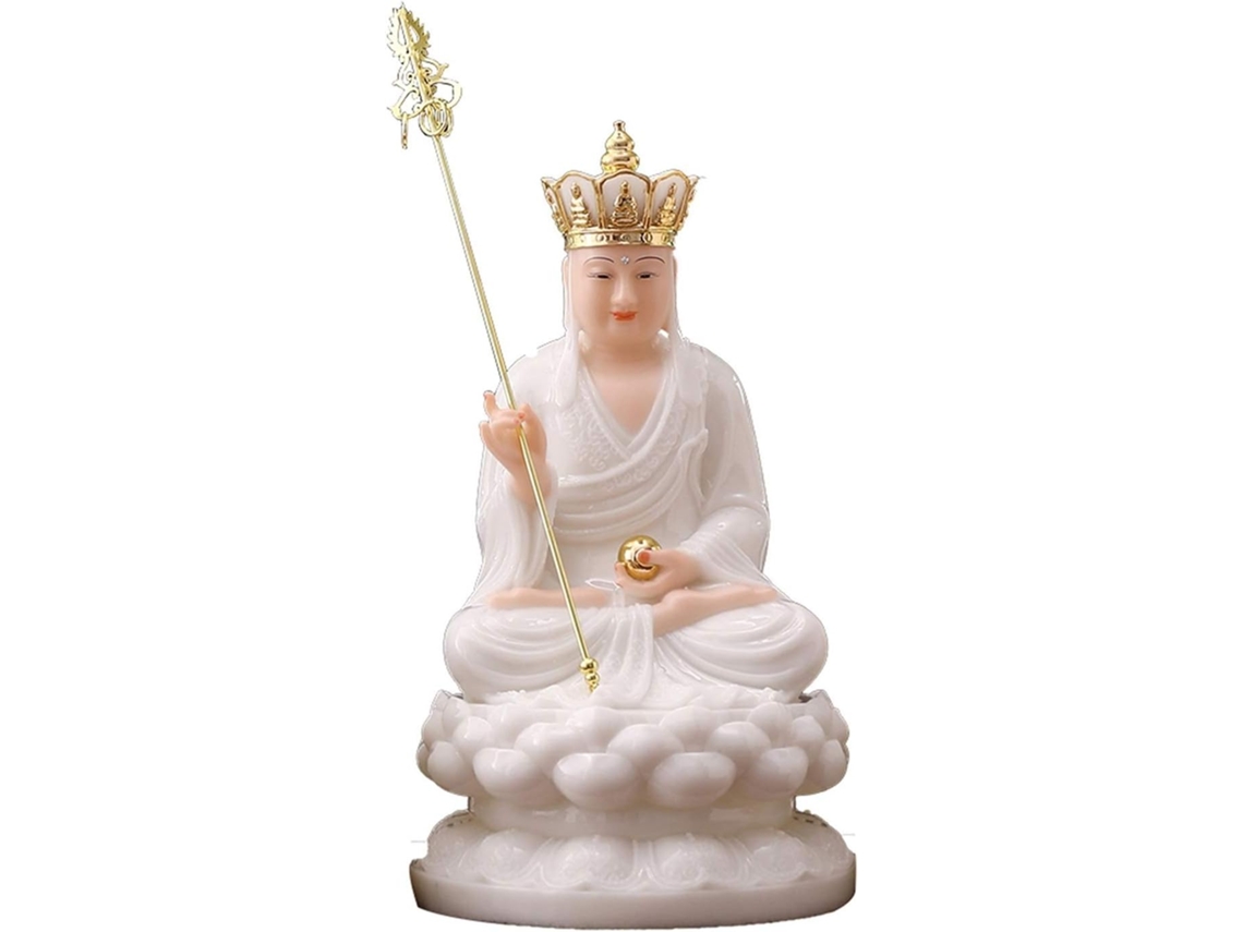 Estátua de Buda de Jade Artificial - Estátua de Buda Chinês Tangseng - Presente de Feng Shui - Decoração