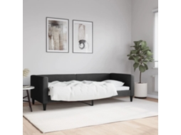 Vidaxl Sofá-cama 80x200 Cm Tecido Preto