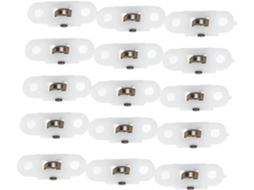20 Polias De Nylon E Metal Para Portas Gavetas Armários, Suave, Branca