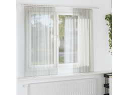Vidaxl Cortinas De Voile Com Bolsos Para Varão 2 Pcs Cinzento-claro