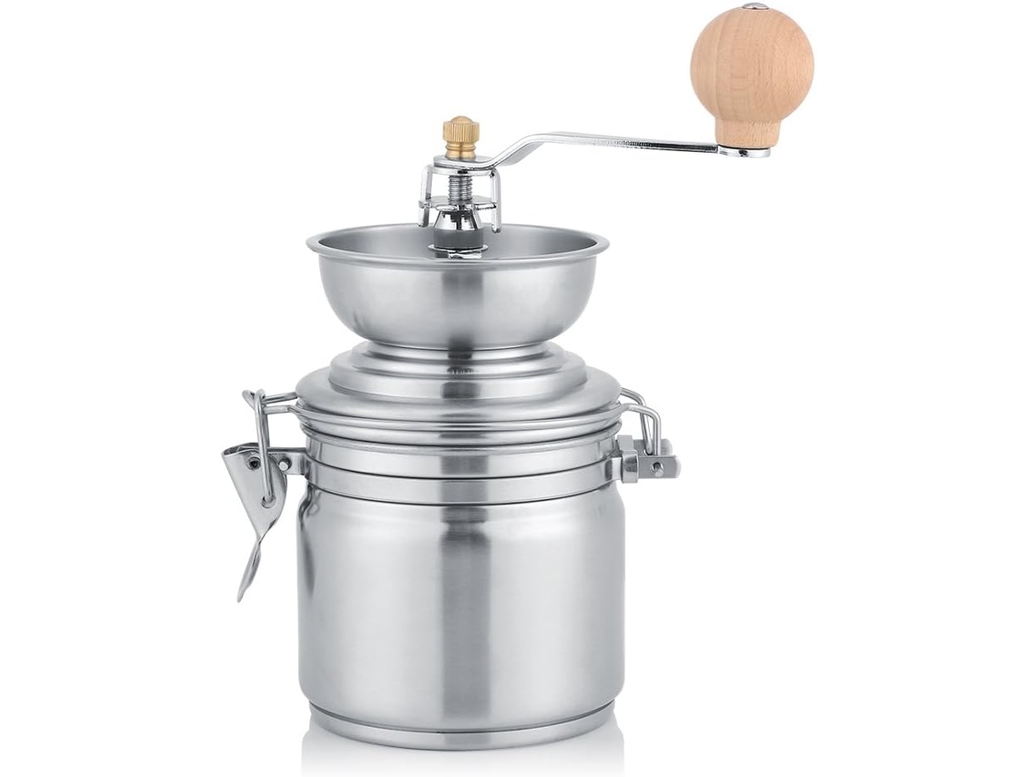 Moedor De Café Manual Aço Inoxidável, Portátil, Prateado, Para Espresso, Prensa Francesa E Café Coado, Uso Em Casa E Viagens