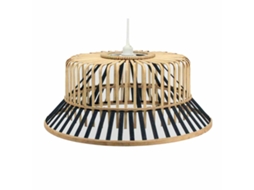 Candeeiro de Teto DKD HOME DECOR Preto Castanho Bambu 50 W 60 X 60 X 25 Cm
