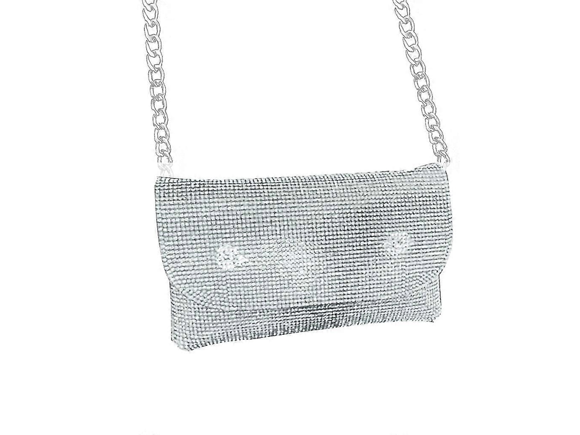 Bolsa clutch feminina para casamento, bolsa de luxo para baile de formatura, bolsa Lalamoli prateada
