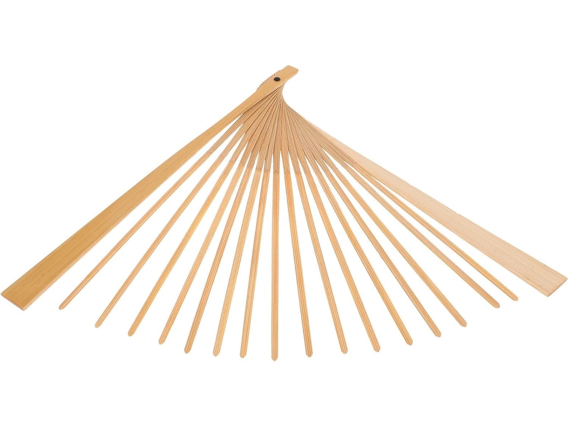 Estrutura De Leque Dobrável Em Bambu Laranja Resistente Para Decoração Diy E