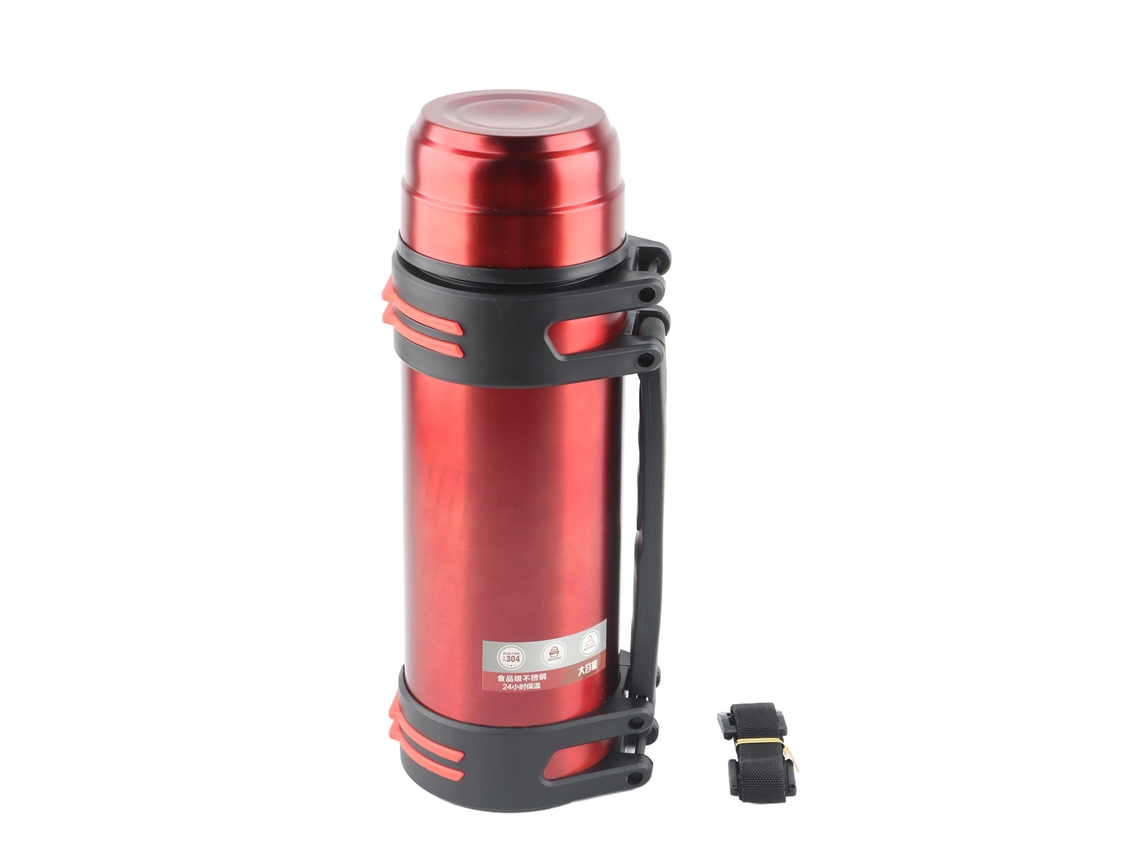 Botella De Água Isolada 2l 68oz De Aço Inoxidável Com Alça E Fecho Com Creme