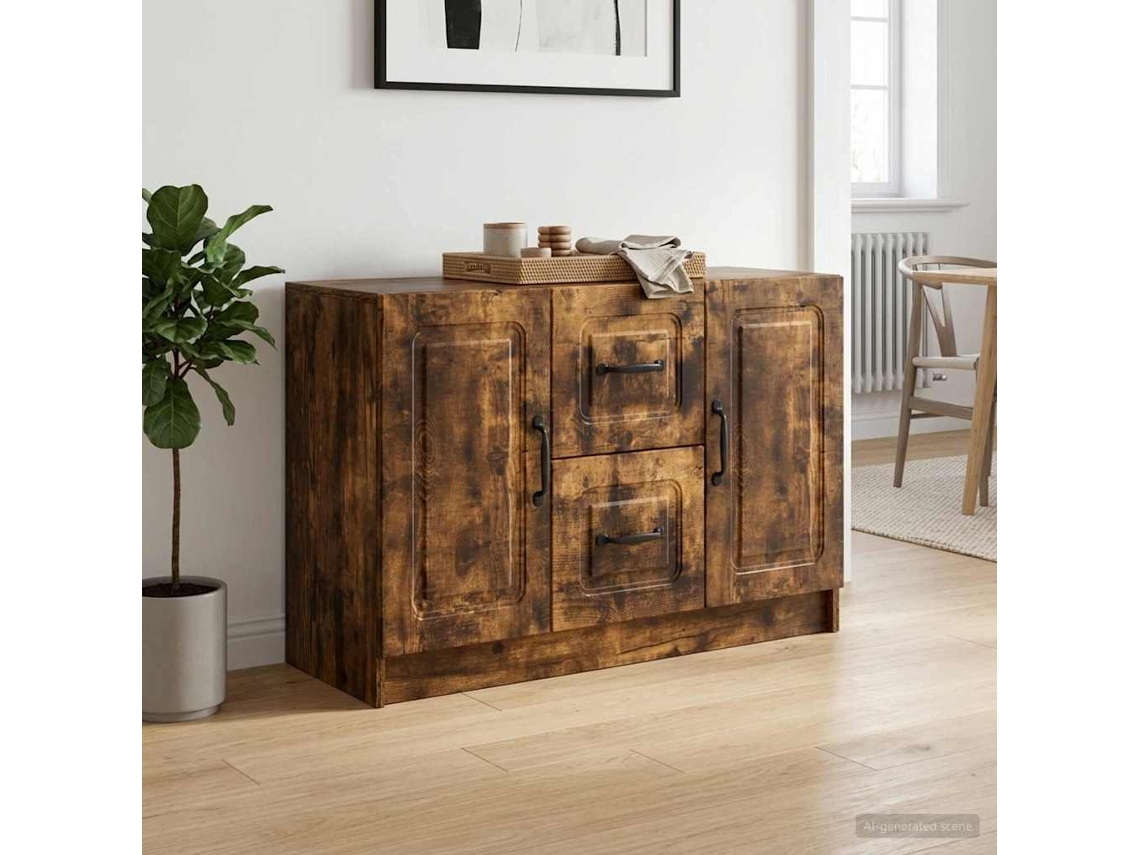 Vidaxl Buffet Carvalho Fumado 89 X 34,5 X 57 Cm Derivados De Madeira