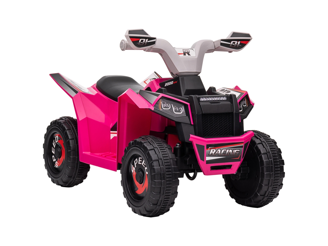 Quadriciclo Elétrico Para Criança Pp E Metal Cor Rosa 70x41,5x48,5 Cm Homcom