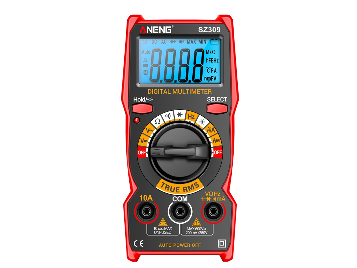 Aneng Sz309 Multímetro Inteligente de Alta Precisão Tester Elétrico Voltmeter Amperímetro Ferramentas de Eletricista