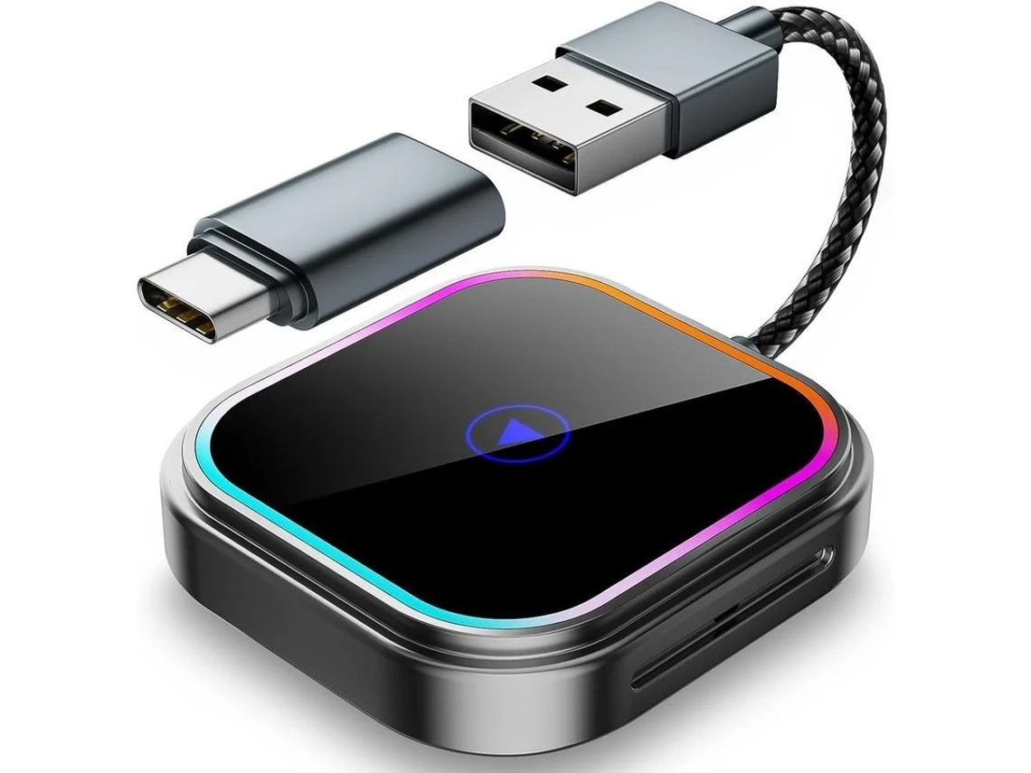 Adaptador Carplay Inalambrico Yizhood 2 En 1 Android Auto Carplay Convierte Cableado A Inalámbrico