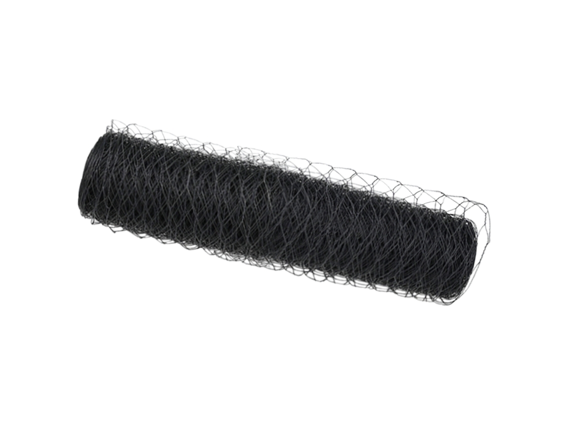 Conjunto 1 Cerca Hexagonal Vidaxl Cinzento Pvc (0,6 X 100 M)