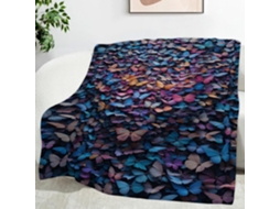 Manta com Estampa de Borboletas Coloridas Insetos 180x200 Cm Multifuncional Macia e Aconchegante Flanela Ideal